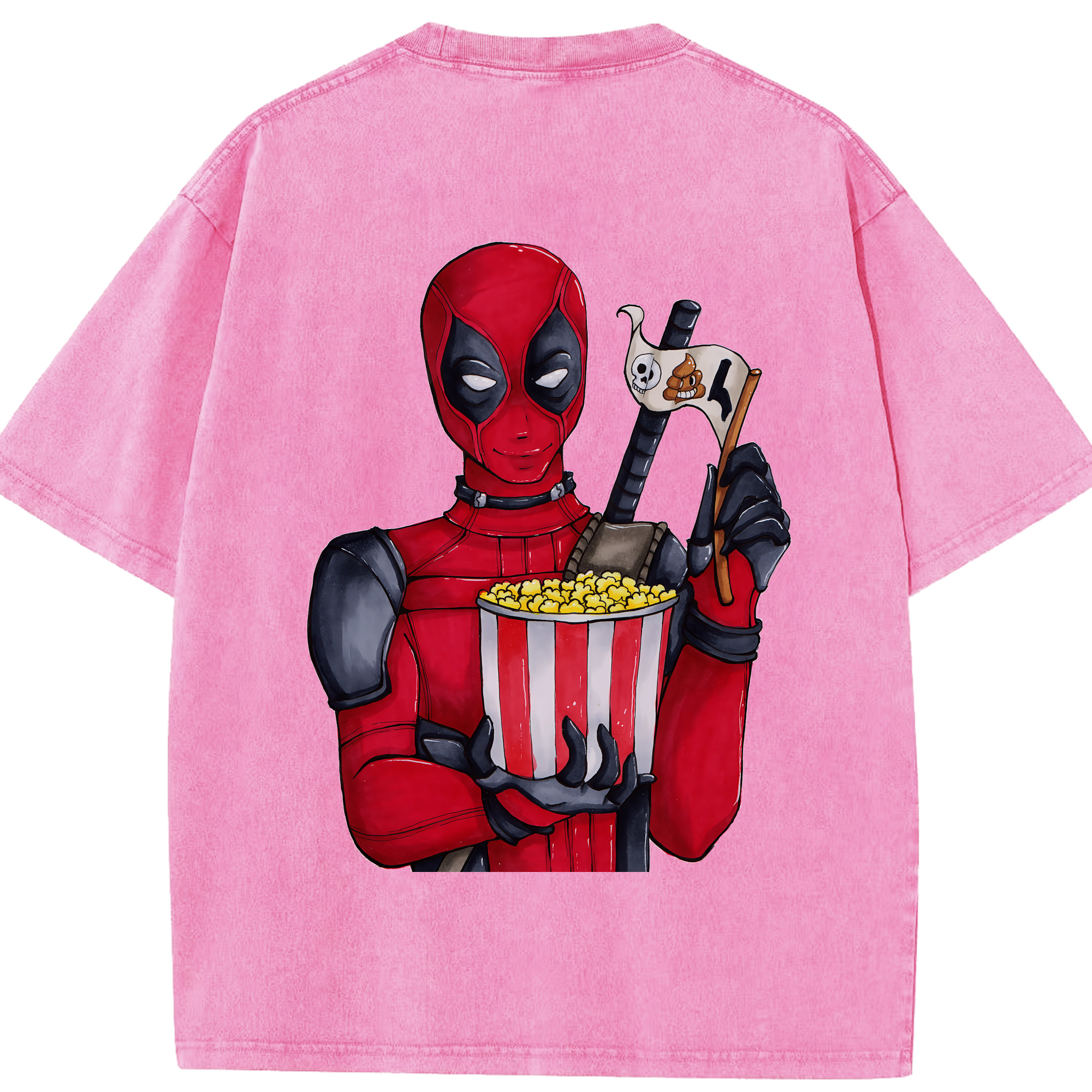（画像用） Deadpool デッドプール 綿100% ヴィンテージ風 半袖Tシャツ（背面プリント）